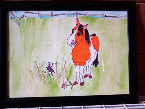 Author's original concept artwork for Poppy Pinto Plays Peek-a-Boo Page Four